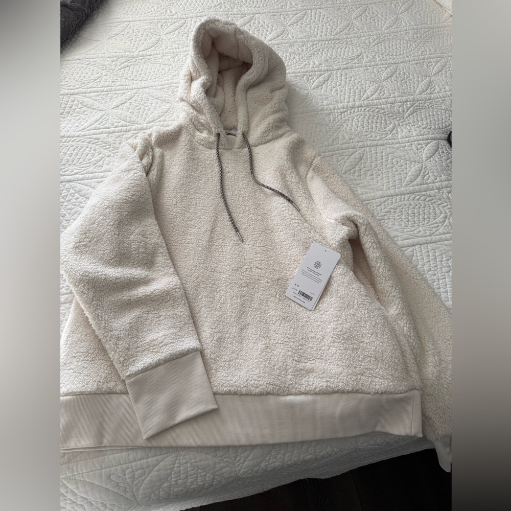 Athleta Cream Sherpa Hoodie